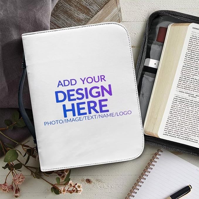 Customized Extra Large Bible Covers for Men Personalized Leather Bible Case for Women with Bookmark Custom Bible Carrying Case,Large