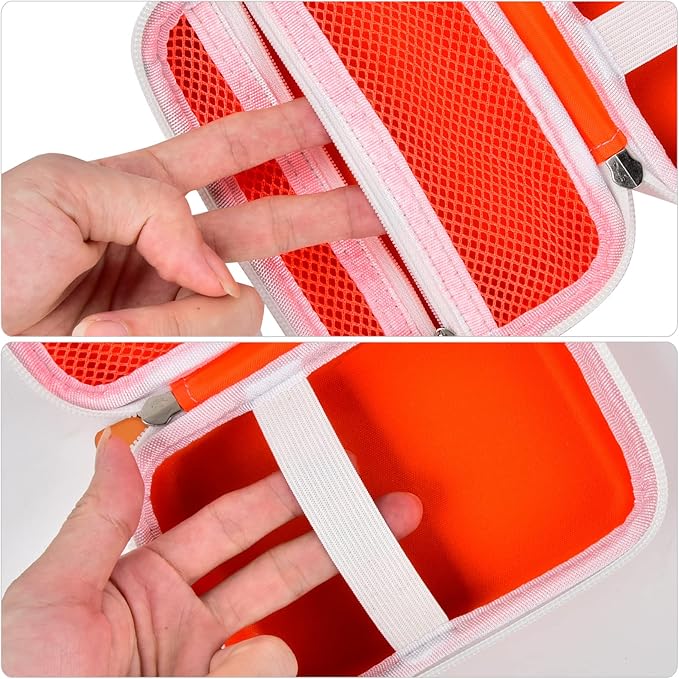 Case Compatible with Phomemo D30 D35 M02/ M02S/ M02 for NELKO Label Maker, for NIIMBOT for JADENS for Memoking for SUPVAN Labeler Sticker Storage Holder Tape Paper Roll (Orange + Green (2 Packs)