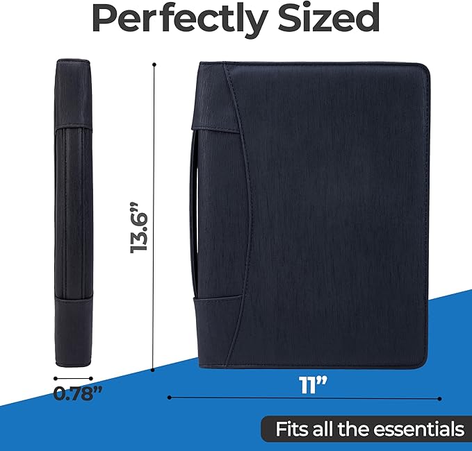 Case-It The Supreme PADFOLIO Case-it Zippered Business Meeting Padfolio Tablet Case | Professional Portfolio with Letter Size Writing Pad, PAD-62-BLK