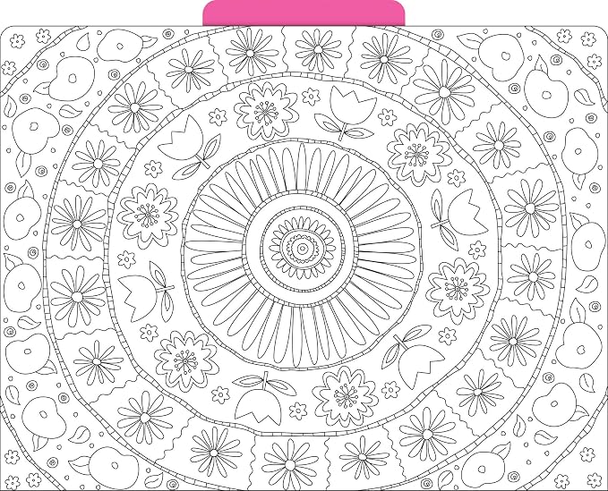 Barker Creek Color Me! in My Garden Designer File Folders on 14pt Stock, Pack of 12, Multi-Design, Adult Coloring Book Style, Letter Size, 1/3 Cut Tabs, 12 per Pack (2008)