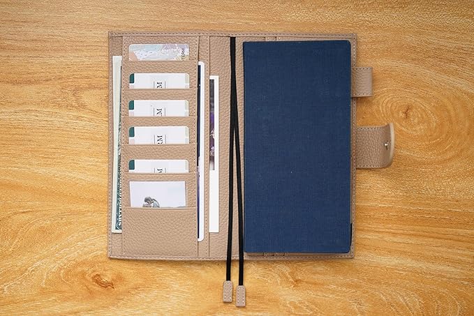 Moterm Leather Cover for Hobonichi Weeks - Fits Hobonichi Weeks/Weeks Mega, with Back Pocket (Pebbled-Taupe)