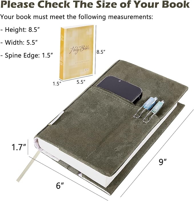 APLUFINE Velvet Book Cover for Paperbacks, Reusable Fabric Book Cover with Pockets, Adjustable Book Protector for Softcover Books, Journals & Bibles