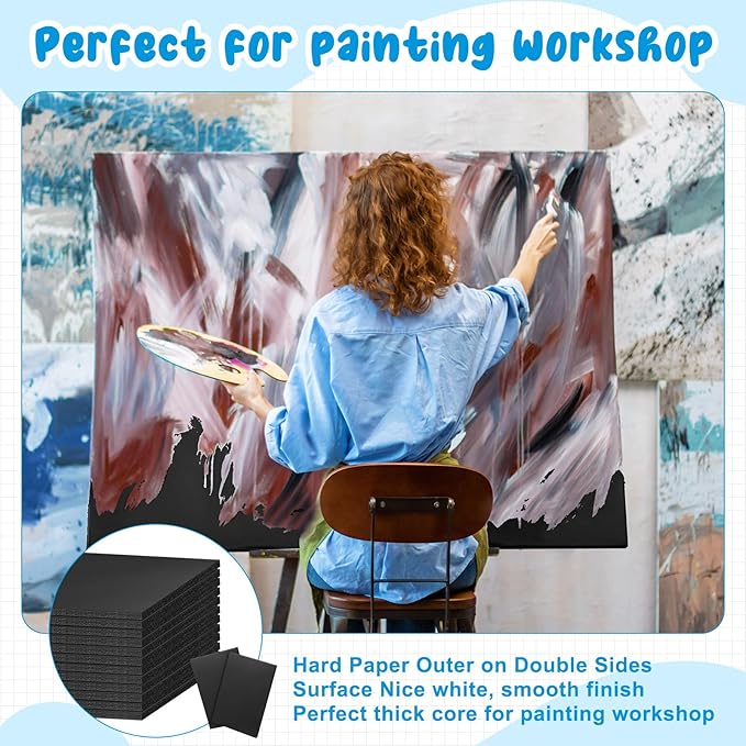Tenceur 20 Pcs Large Foam Boards Bulk Foam Core Backing Board 3/16 Inch Thickness Foam Core Board Foam Poster Boards for Presentations, School, Office, Art Projects(Black,20 x 30 x 3/16 Inches)