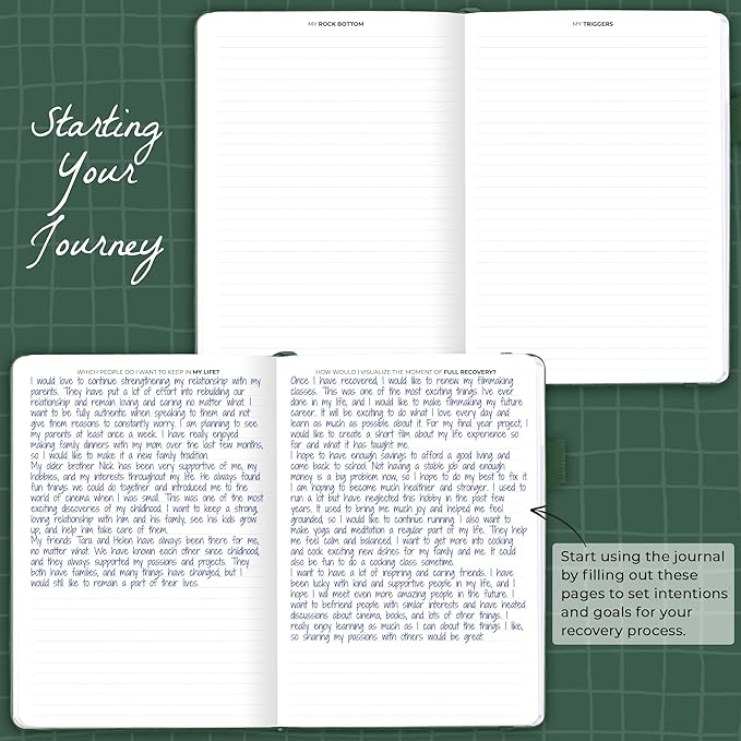 Clever Fox Addiction Recovery Journal – Addiction Treatment Planner & Workbook – Daily Sobriety Journal for Recovery Progress, A5 (Dark Green)