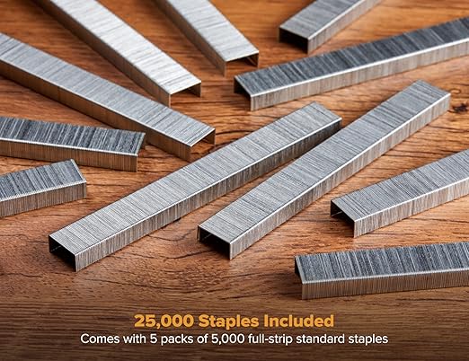 Bostitch Office Premium Standard Staples, 1/4" Length, High-Carbon Steel, 5000 Per Box, 5-Pack