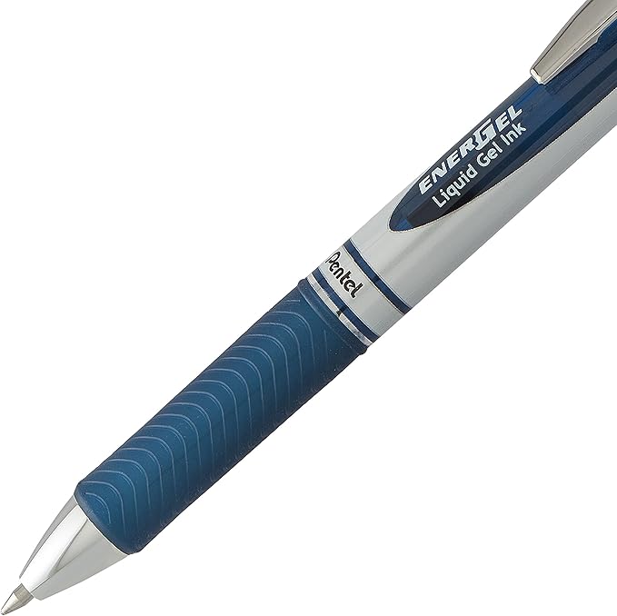 Pentel EnerGel RTX Retractable Liquid Gel Pen Canister, Navy Blue Ink (BL77PC36CA) (Pack of 1, 36 Count Total)