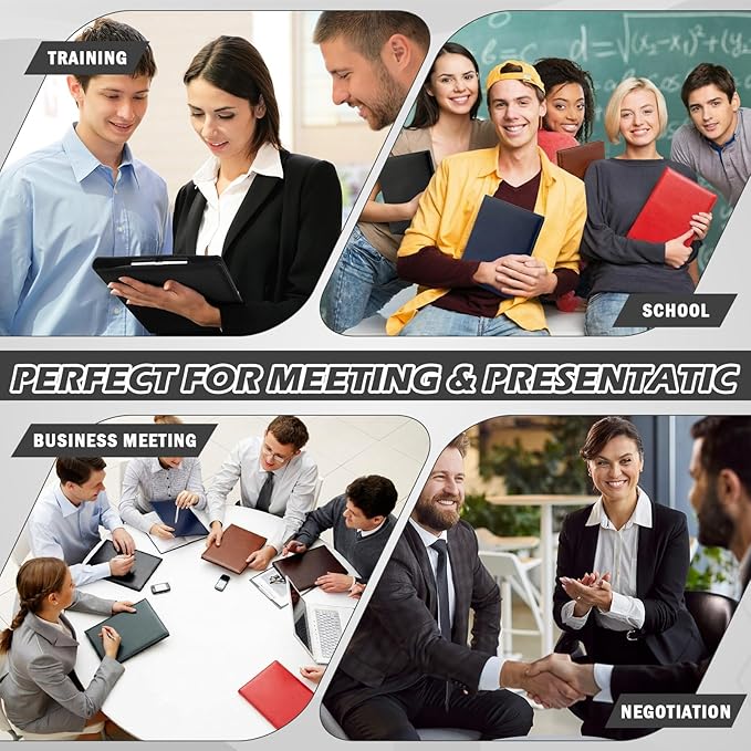 Fuyoooo 6 Pcs Business Portfolio Organizer Professional Leather Portfolio Binder Folder with Clipboard A4 Letter Size Padfolio Legal Notepad Holder for Business School Office Conference (Multi Color)