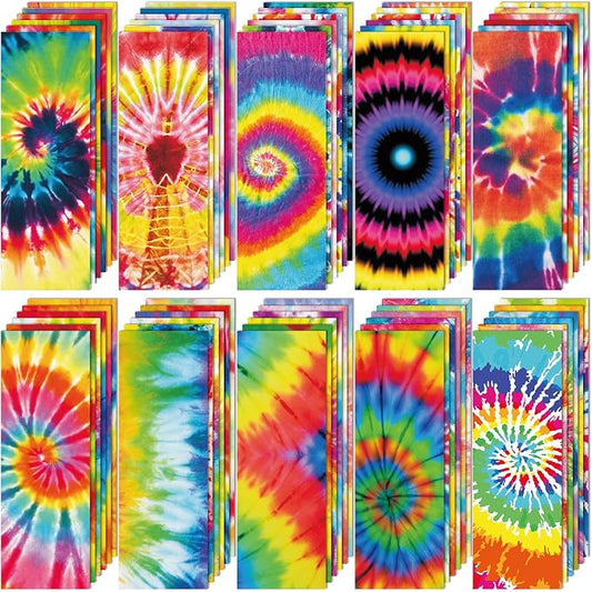 Chinco 120 Pieces Bookmarks for Kids Set Cute Book Marks Gifts for Kids Cartoon Inspirational Motivational Paper Bookmark Pack for Book Lovers Adults Teacher Women Funny Reading Gift(Tie Dye)