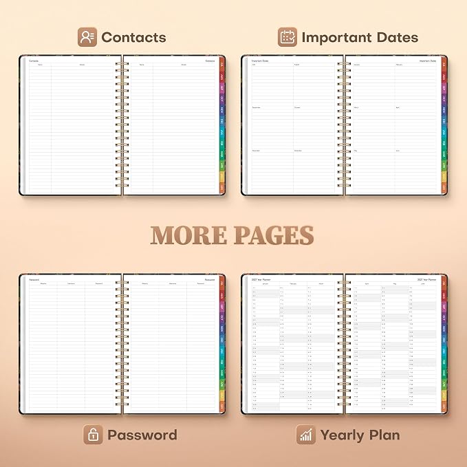 Planner 2026-2027 Monthly and Weekly Academic Planner July 2026 - June 2027, Hardcover Calendar 2026-2027 Agenda Daily Planner for Student Teacher School Office Supplies, 7.4" x 10.2", Vintage Floral