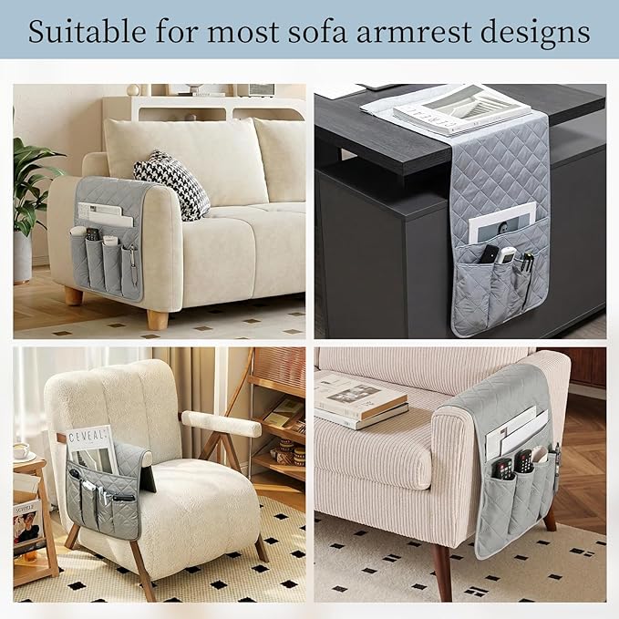 This 32-inch sofa armrest storage bag is suitable for sofas, recliners, and bedside use, providing convenient storage and organization.