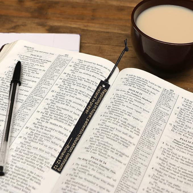 Roowest 20 Pieces Christian Gifts Bible Bookmark Inspirational Book Markers Religious Gifts for Mothers Day Christian Leather Bookmark Scripture Church Supplies Reading Reward, 20 Styles
