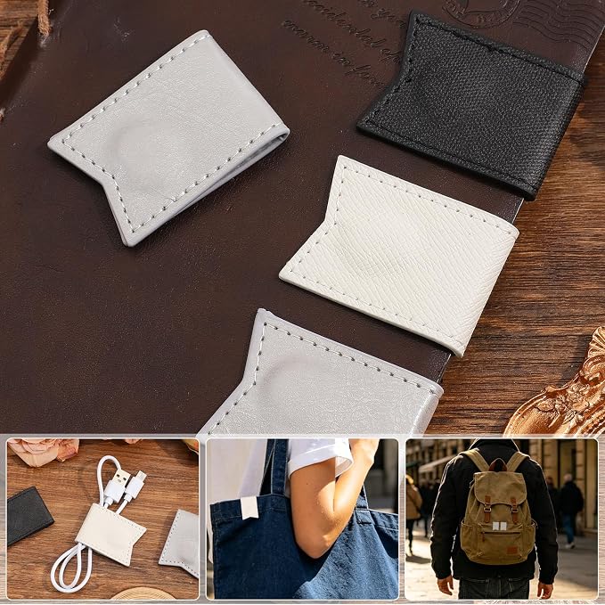 3PCS Magnetic Leather Bookmarks，Book Marks for Books, Strong Magnet Reading Accessories for Men & Women，Long-Lasting and Durable Gift Suitable for Book Lovers & Students (Black, Silver, White)