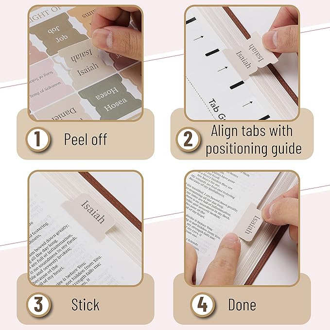 Mr. Pen- Bible Tabs, 75 Boho Theme Laminated Tabs for Women and Men, Tabs for Study Bible, Large Print Bible Index Tabs, Book Labels, Mr. Pen Bible Tabs