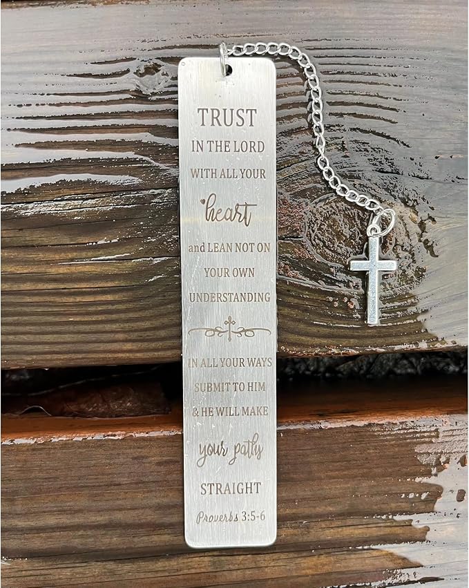 Bible Bookmarks Book Markers, Metal Christian Bookmark Gift Accessories (Trust in the Lord)