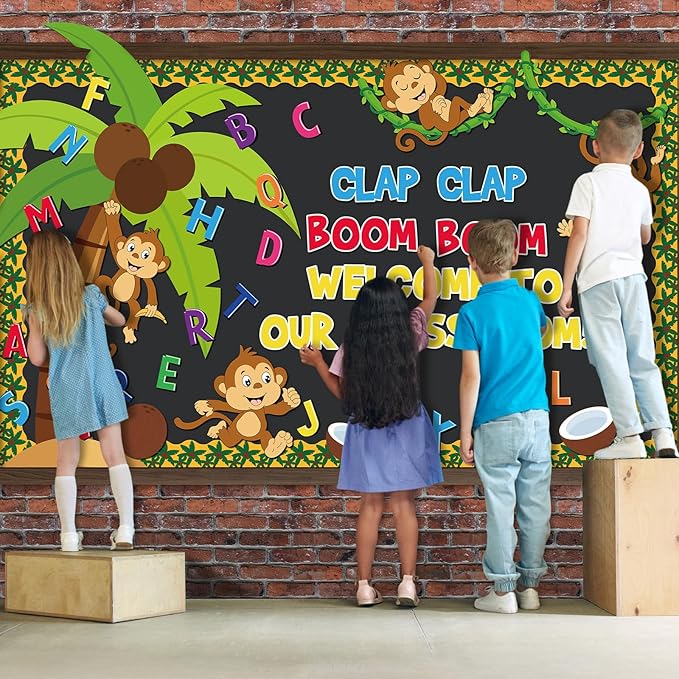 Blosssound Bulletin Board Set Boom Alphabet Letter Classroom Decorations Classroom Tree Cutouts for Students Teachers Kindergarten Primary School Education Back to School Wall Supplies