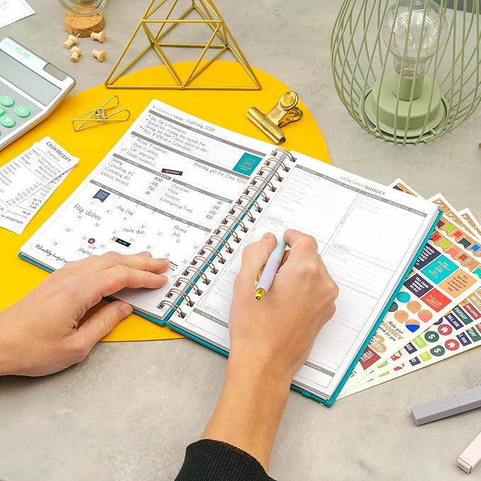 Clever Fox Budget Planner Spiral – Expense Tracker Notebook – Monthly Budgeting Organizer, Finance Logbook & Accounts Book to Control Your Money – Undated Bill Tracker, 6.3x8.4” - Turquoise