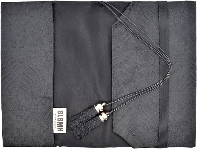 BLBMH 6x9 Bible Book Cover for Women, Non-Stretch Fabric Protector for Paperback, Handmade Soft Cloth Sleeve with Bookmark for Journals Notebooks | Privacy Reading Gift - Kitsune