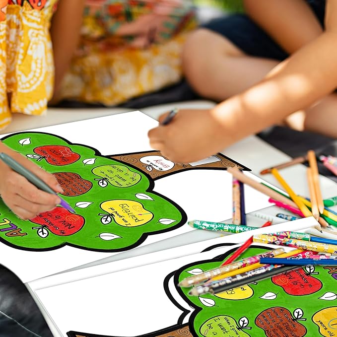 Zoyeven 45 Pcs Apple All About Me Coloring Poster Elementary School Supplies Back to School Ideas Project Chart Fill in Poster Craft Classroom Activities Supply