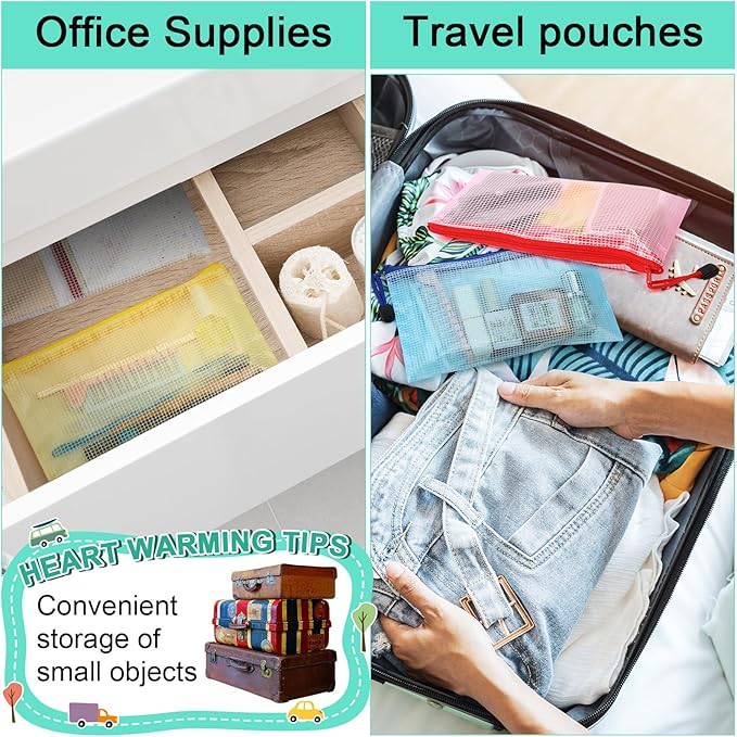 Harloon 150 Pack Pencil Pouch Bulk Gifts Back to School Mesh Zipper Pencil Cases 9.5 x 4.5 Inch Small Clear Holder Storage Multipurpose Cosmetics Toiletry Bags for Office Bill Travel(5 Colors)