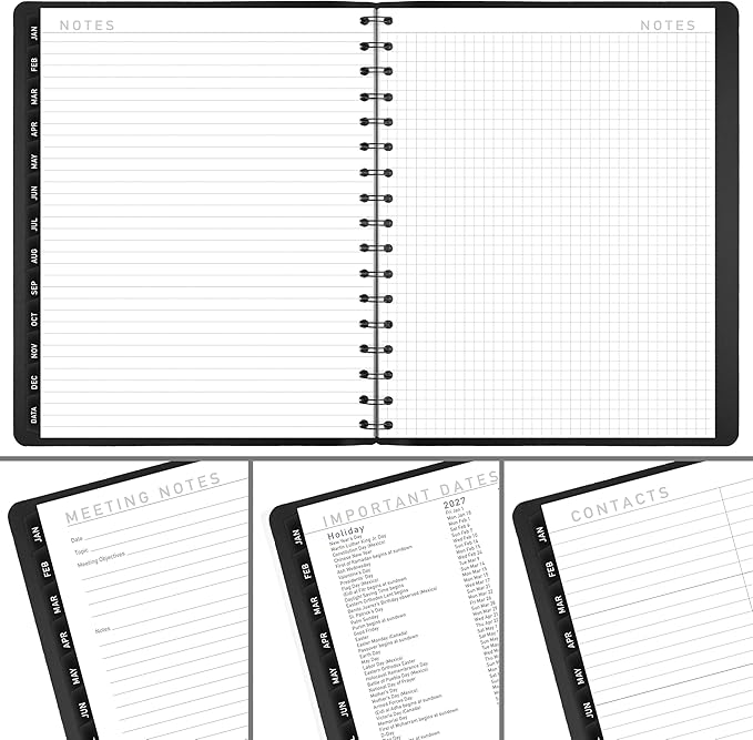 AT-A-GLANCE 2027 Planner, Weekly & Monthly, 7" x 8.75", Contemporary Lite, Black (70545X0527)