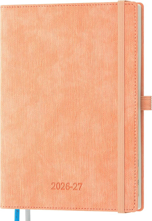 2026-2027 Weekly and Monthly Planner (July 2026–December 2027), 6.5"x8.5", Vertical Layout, 18 Months Agenda with Month Tabs & Pocket, Academic Calendar with Vegan Leather Cover,Pink