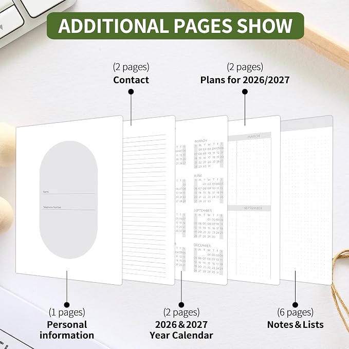 2026-2027 Monthly Planner - Jan.2026 - Dec. 2027, 2 Year Calendar 2026-2027 Monthly Planner, 7.5" x 10", 24 Months Calendar with Note Pages, Twin-wire Binding, for Office, School Home Planning - Purple
