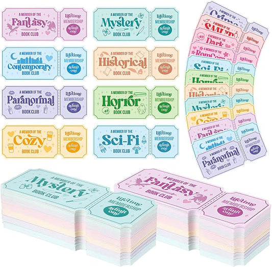 Faccito 240 Pcs Funny Bookmarks Gift Bulk 5.9 x 2.4 Inches Book Club Gift Bookish Gifts Reading Tracker for Women Book Lover Teacher Library Party School Library(Ticket)