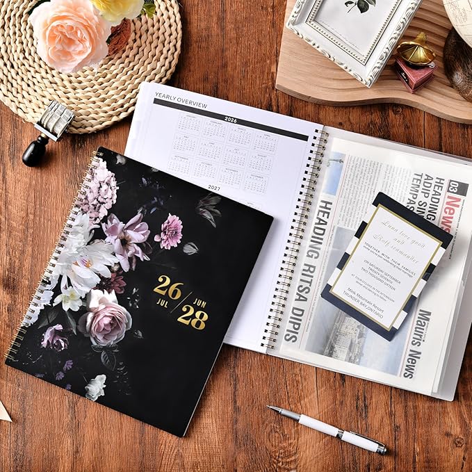 2026-2028 Monthly Planner - 9'' x 11'', Large Monthly Calendar Planner 2026-2028, JUL. 2026 - JUN. 2028, 2 Year Calendar with Tabs, Twin-wire Binding, Useful Inner Pocket, Premium Paper
