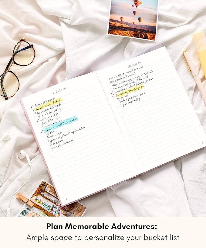 Lamare Bucket List Journal with Guided Prompts – 200+ Ideas to Dream, Plan & Reflect | Minimalist Hardcover Adventure Bucket List Book | Gift for Couples & Individuals