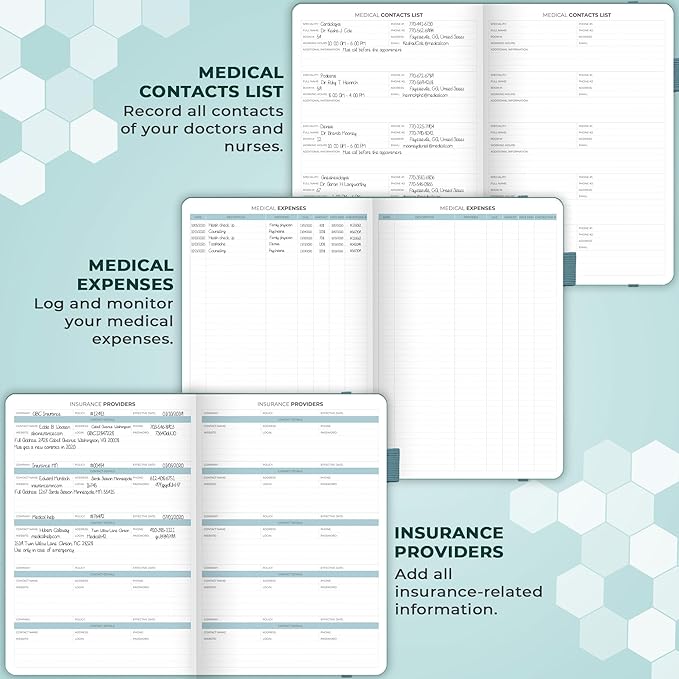 Clever Fox Medical Planner Daily – Health Diary Notebook, Wellness Journal & Self-Care Logbook, Lasts 3 Months, 7x10.5″ (Aquamarine)