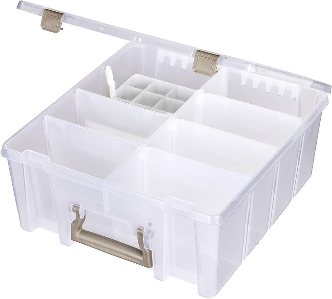 ArtBin 6993SP Super Satchel Double Deep with Papercrafting Accessory Tray, Clear, 1 Satchel & 1 Tray