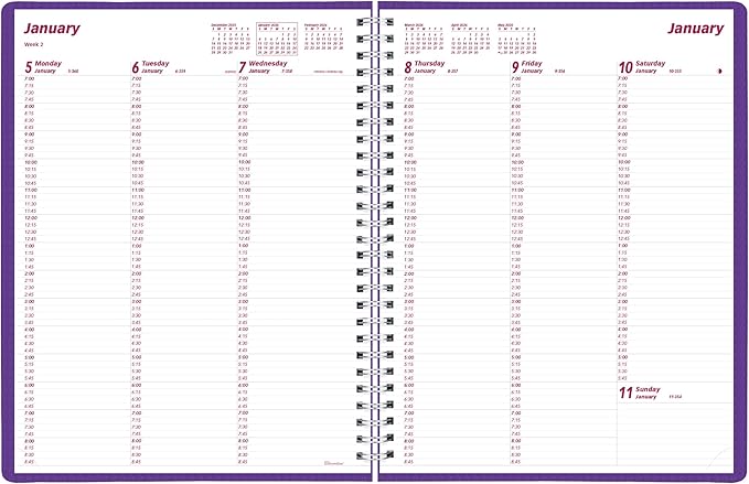 Brownline® 2026 DuraFlex Weekly Planner, Appointment Book, 12 Months, January to December, Twin-Wire Binding, 11" x 8.5", Purple (CB950V.PUR-26)