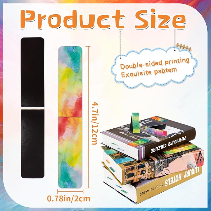 96Pack Magnetic Bookmarks for Reading Women Men Teacher Book Lovers Gifts, Bookmarks Bulk Personalized Bookmark Magnet Bookmark Clips Cute Pretty Funny Book Markers (Watercolor)