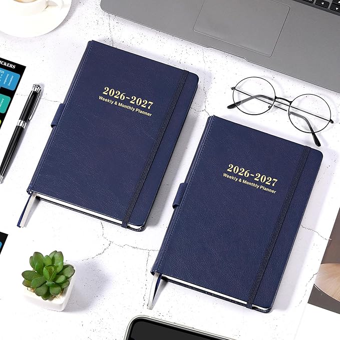 Planner 2026-2027 - 2026-2027 Planner, JULY 2026 - JUNE 2027, Weekly and Monthly with Stickers, 5.7" X 8.2", 2026-2027 Calendar Planner, Pen Holder, Inner Pocket, 44 Notes Pages - Blue