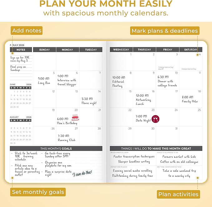 Clever Fox Planner PRO Dated (Jan 2026–Jan 2027) Weekly & Monthly Life Planner to Increase Productivity, Time Management and Hit Your Goals – Organizer, Gratitude Journal – A4 Size (Amber Yellow)