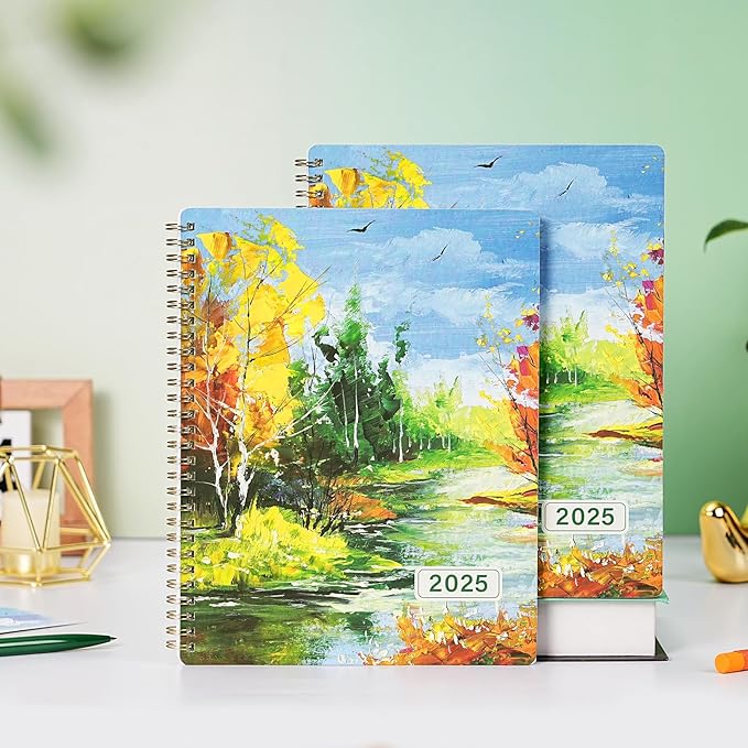2025 Planner - 2025 Calendar Planner Weekly and Monthly, Jan. 2025 - Dec. 2025, 8" x 10", 2025 Planner Spiral Bound, Twin-wire Binding - Golden Autumn