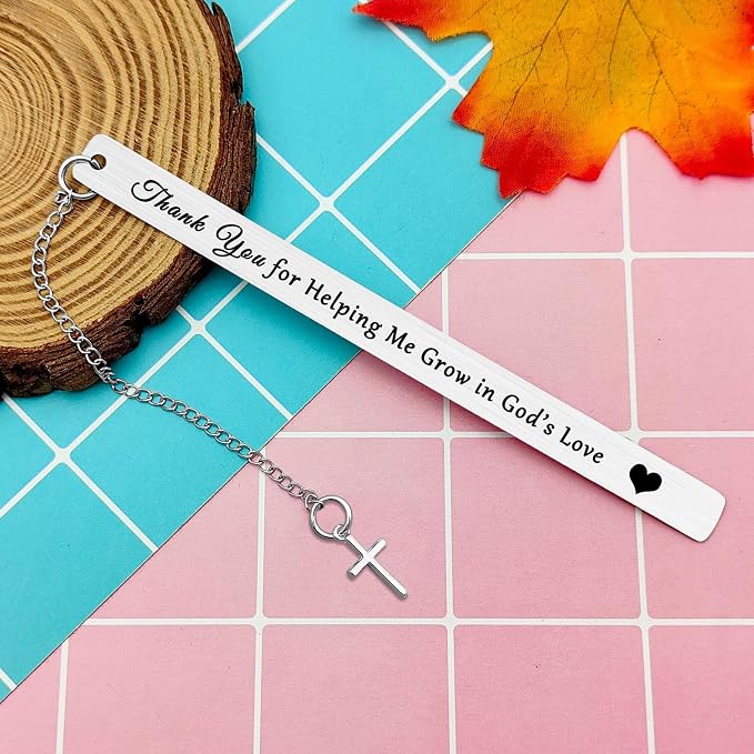 Heigebi Sunday School Teacher Gift Bookmarks Appreciation Gift for Religious Teachers, Mentor, Nanny, Preschool Babysitter Presents