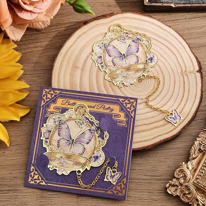 Metal Butterfly Bookmarks for Women - 4 Pieces Unique Cute Page Holder Book Marks for Teachers Students Teen Girl Gifts Book Reading Lovers Writers, Book Markers for School Office Home Supplies (4pcs)