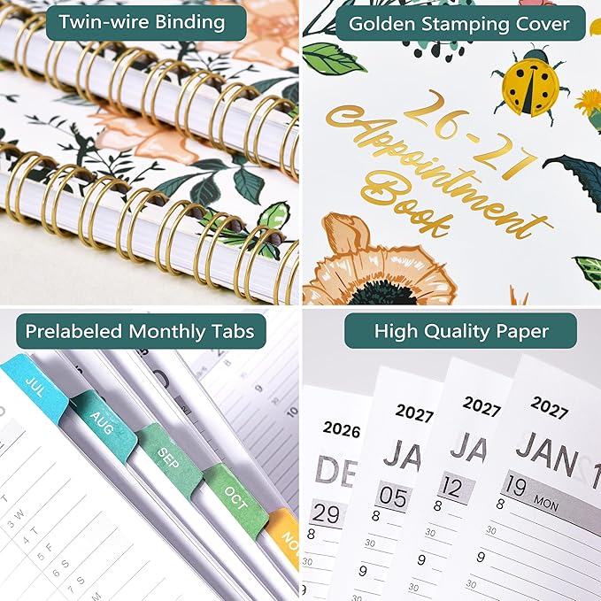2026-2027 Appointment Book/Planner - 2026-2027 Daily Hourly Planner, Jul 2026 - Jun 2027, Weekly Appointment Book, 8.5" x 11", 30-Minute Interval, Lay-Flat, Ample Space with Notes ＆ To-Do Lists