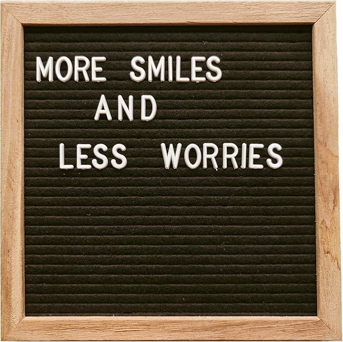 10 x 10 inch Felt Board Felt Letter Board Sign, Message Board Word Board Letter Boards Sign Bulletin Board Letters, Pregnancy Announcements Baby Announcement Sign (Black)