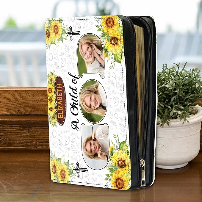 Personalized Bible Cover for Men, Christian Bible Case PU Leather, Jeus Bags Religious Appreciation Gifts for Women Girls Daughter Christian with Handle Zipper (BIBLE-11, M-2XL)