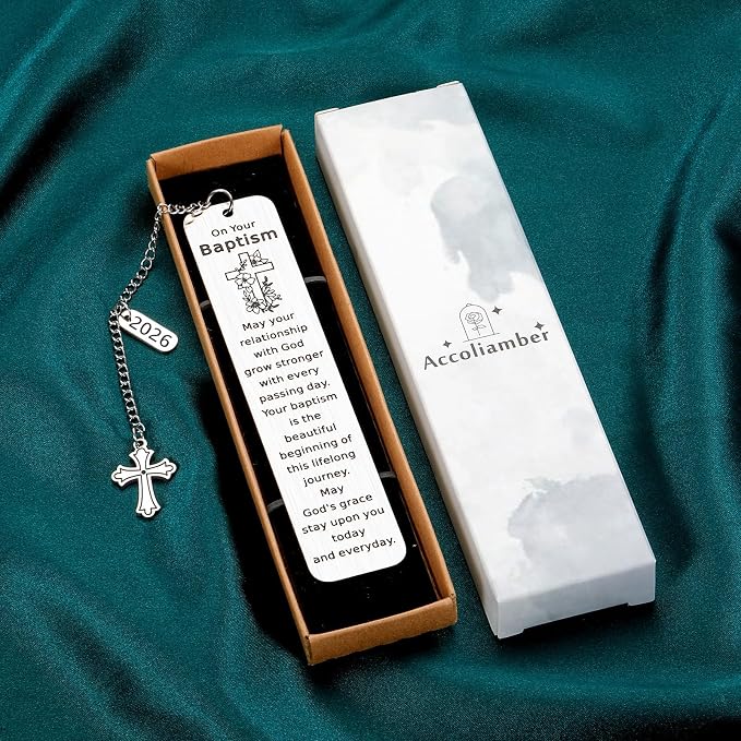 Baptism Gifts for Girl Boys Catholic Christening Gifts First Communion Gifts for Girl Boy Confirmation Gifts for Teens Baptism Bookmark Christian Easter Gift for Kids Women Men Easter Basket Stuffers