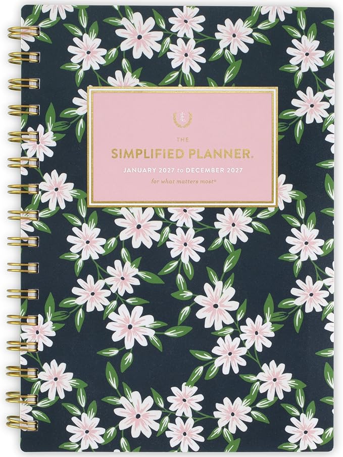 AT-A-GLANCE 2027 Planner, Simplified by Emily Ley, Weekly & Monthly, 5.5" x 8.5", Berry Floral (EL59-200-27)