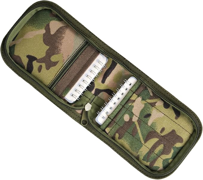 VEPKOIT Tactical OCP Military Notebook Cover, Army 3" x 5" Top Spiral Notepad Holder with Zippered Organizer, Small All Weather Pocket Notebook Cover for A7 Folder - Multi