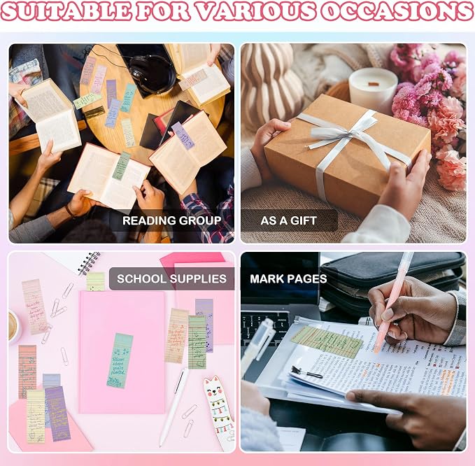 100 Pcs Vintage Library Paper Bookmarks, Inspirational Quotes Aesthetic Bookmarks Bulk, Cute Handwritten Book Mark for Women Man Reading Lovers Students Teachers Office Workers Gift