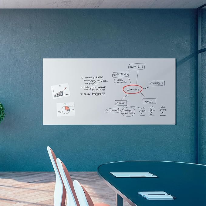 White Board Paper with 2 Markers, Dry Erase Contact Paper, Peel and Stick Whiteboard Sticker, Self-Adhesive White Board Roll Wallpaper for Office Work/Home/Drawing (17.7"×78.7")