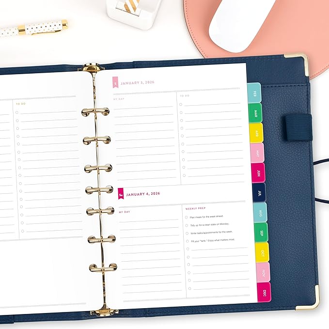 AT-A-GLANCE 2026 Planner Refill, Simplified by Emily Ley, Daily, 5.5" x 8.5", Desk Size, One Page Per Day Refill (EL100-4311-26)