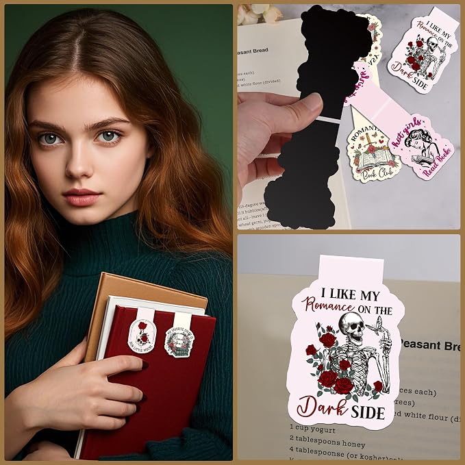 Dark Romance Magnetic Bookmarks: 8 Pcs Funny Magnet Book Page Markers for Reading, Spicy Fairytale Bookmark Clips, Gifts for Women Book Lovers Office School Supplies