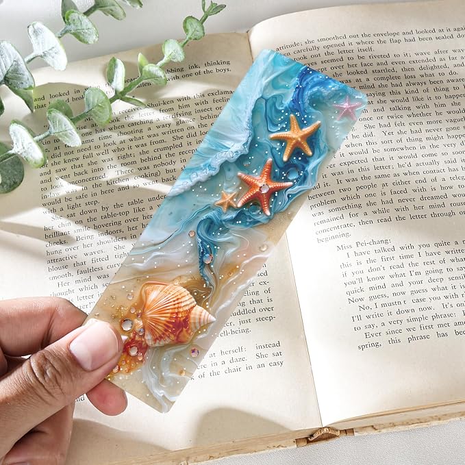 Beach Bookmark Bulk Gifts - 50 Pcs Fantasy Ocean Paper Bookmarks for Women Girls Students Book Lovers Starfish Seashells Page Clips School Reading Accessories Bookish Birthday Graduation Gift