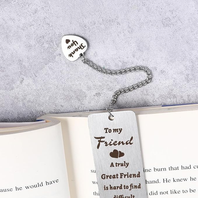 Best Friend Bookmark Gifts for Women Book Lover Metal Book Mark for Reading Graduation Best Friend Birthday Gift for Women Long Distance Friendship for Bestfriend Coworker Bestie BFF Bookish